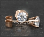 Brillant Ohrstecker mit 1,05ct, River, Si2, 585 Rotgold
